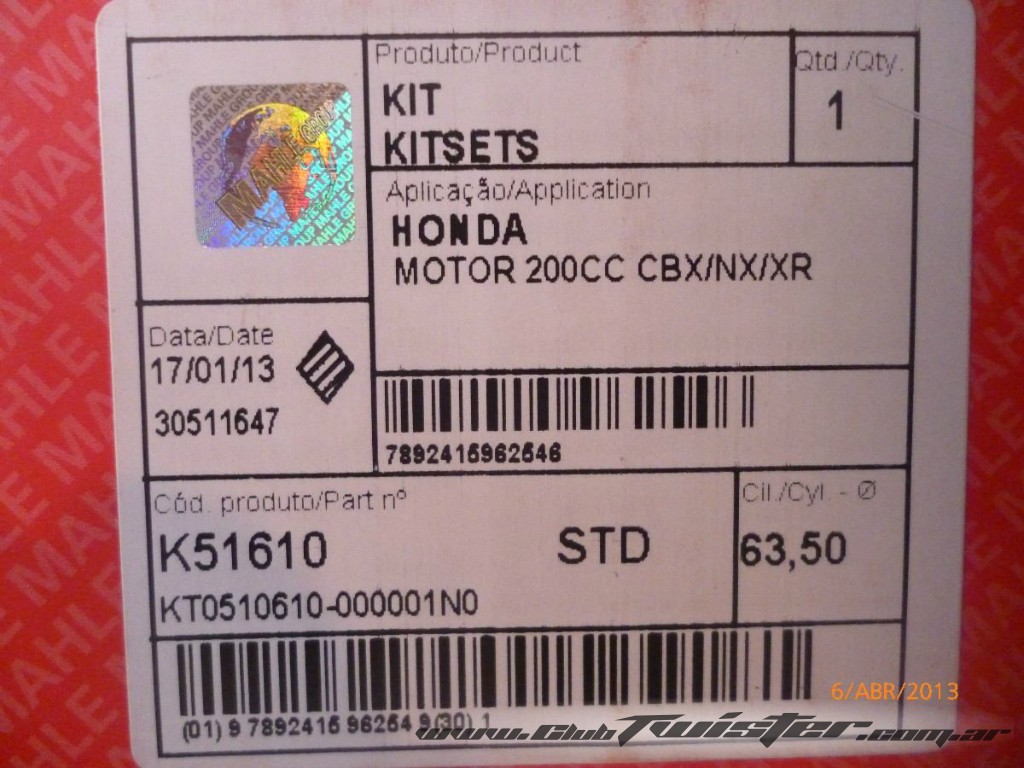Cilindro y kit de piston mahle